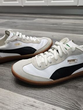 PUMA Super Liga Men's White & Black Retro Sneakers